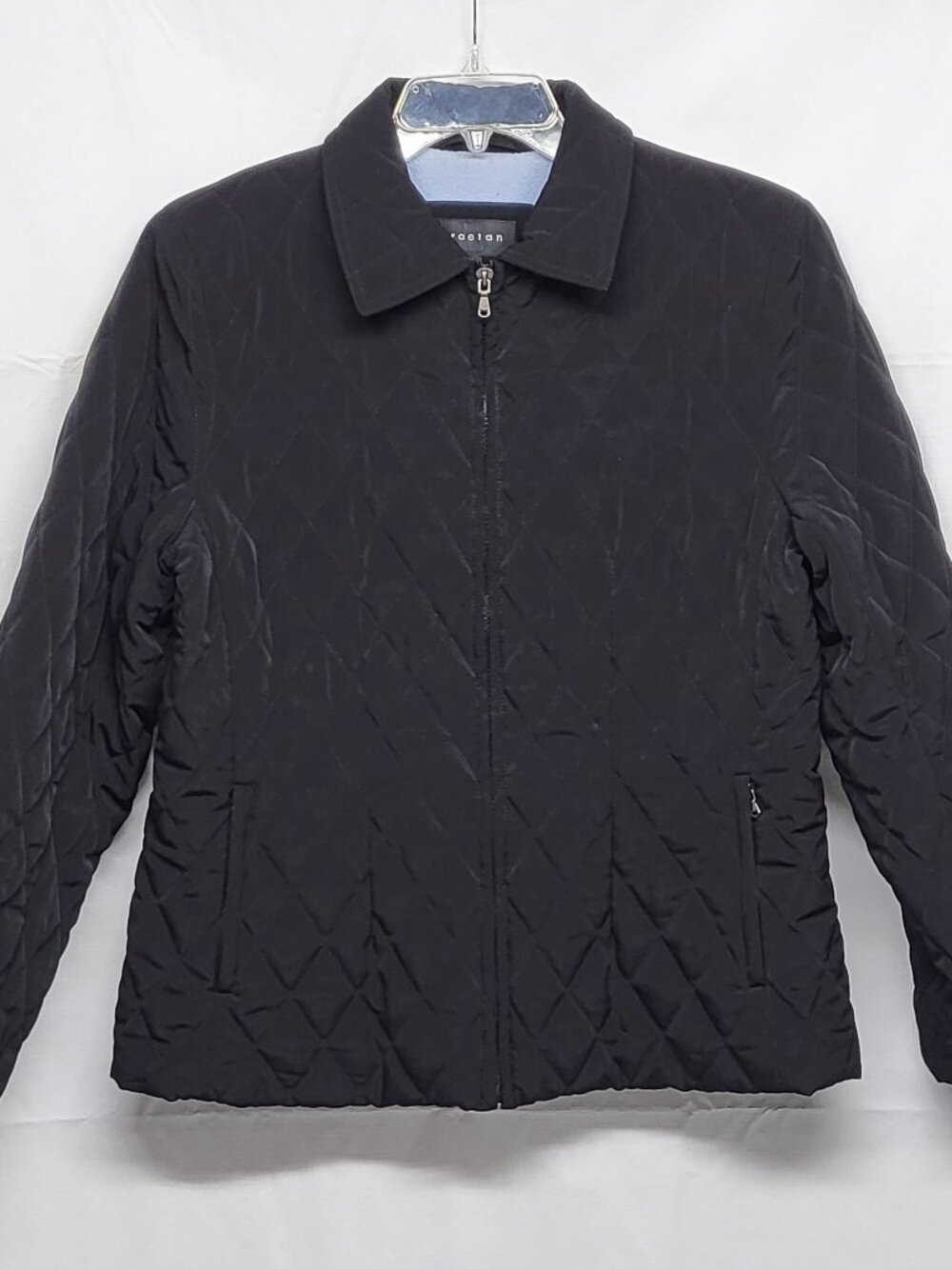 Braetan Womens Quilted Puffer Jacket Size Large Full Zip Pockets Fleece Lined
